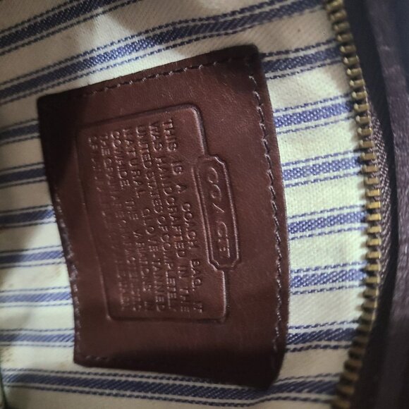 Vintage 90s Coach Chunky Case Cosmetic Bag Pouch Style 7165 Brown Brass - Picture 2 of 6